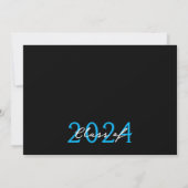 Blue and Black Unique Filmstrip 6 Foto Abschluss Einladung (Rückseite)