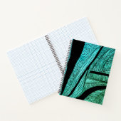 Blue and Black Wave Merge Spirale Notebook Notizblock (Innenseite)