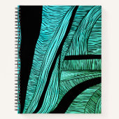 Blue and Black Wave Merge Spirale Notebook Notizblock (Vorderseite)