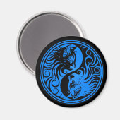 Blue and Black Yin Yang Cats Magnet (Vorderseite/Rückseite)
