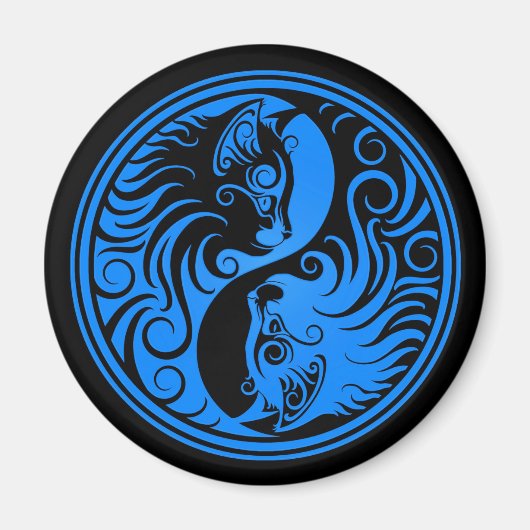 Blue and Black Yin Yang Cats Magnet (Vorne)