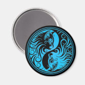 Blue and Black Yin Yang Kittens Magnet (Vorderseite/Rückseite)