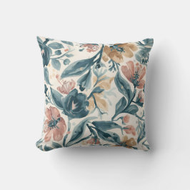 Blue and Blush Floral Pattern Kissen