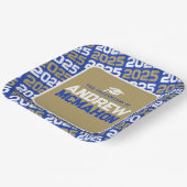 Blue and Bronze Gold Personalisierter Abschluss Pappteller (Gewinkelt)
