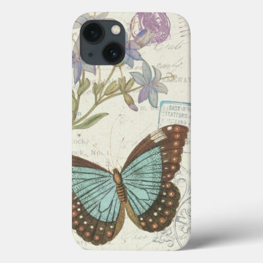 Blue and Brown Butterfly Case-Mate iPhone Hülle (Rückseite)
