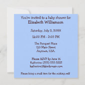 Blue and Brown Giraffe Boy Baby Dusche Einladung (Rückseite)