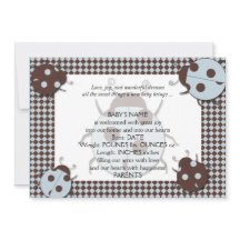 Blue and Brown Ladybug Baby Ankündigung