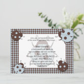 Blue and Brown Ladybug Baby Ankündigung (Stehend Vorderseite)