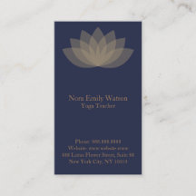 Blue and Brown Lotus Blume Business Cards