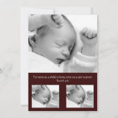 Blue and Brown Raute Baby Boy Birth Ankündigung (Rückseite)