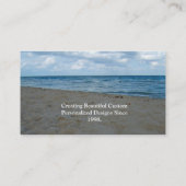 Blue and Brown Sand Beach Business Card Visitenkarte (Rückseite)