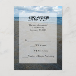 Blue and Brown Sands ~ Beach Wedding UAWG Response Einladungspostkarte