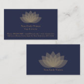 Blue and Brown Simple Lotus Blume Business Cards Visitenkarte (Vorne/Hinten)