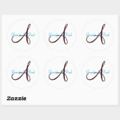 Blue and Brown Wedding Monogram Custom Aufkleber (Blatt)