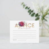 Blue and Burgundy Baby Shower Advisor Cards Postkarte (Stehend Vorderseite)