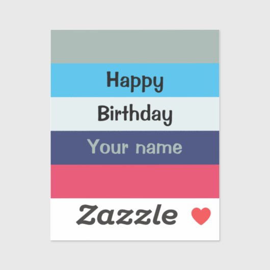 Blue and Burgundy Happy Birthday Aufkleber (Blatt)