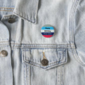 Blue and Burgundy Happy Birthday Button (Beispiel)