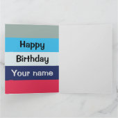 Blue and Burgundy Happy Birthday Card Karte (Innenseite)