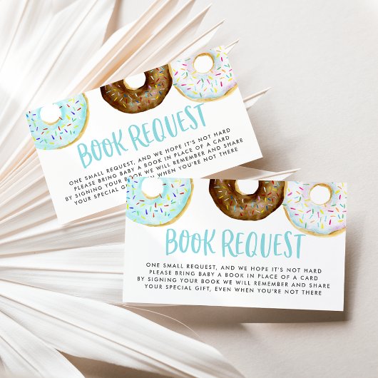 Blue and Chocolate Donuts Book Request Card Visitenkarte