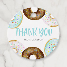 Blue and Chocolate Donuts Geburtstagsparty Danke Geschenkanhänger