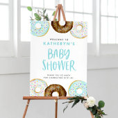 Blue and Chocolate Donuts Kinderdusche Willkommen Poster