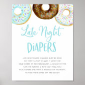 Blue and Chocolate Donuts Spate Spate Night Diaper Poster (Vorne)