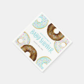 Blue and Chocolate Sprinkle Donuts Baby Shower Serviette (Ecke)