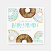 Blue and Chocolate Sprinkle Donuts Baby Sprinkle Serviette (Vorderseite)