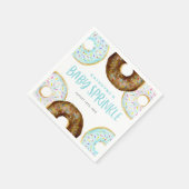 Blue and Chocolate Sprinkle Donuts Baby Sprinkle Serviette (Ecke)
