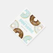 Blue and Chocolate Sprinkle Donuts Babydusche Serviette (Ecke)