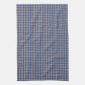 Blue and Coffee Brown Plaid Geschirrtuch (Vertikal)
