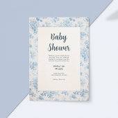 Blue and Cream Classic Toile Baby Dusche Einladung