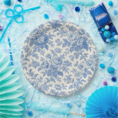 Blue and Cream Floral Toile de Jouy Pappteller (Party)