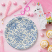Blue and Cream Floral Toile de Jouy Pappteller (Party)