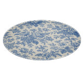 Blue and Cream Floral Toile de Jouy Schneidebrett (Ecke)