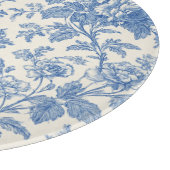 Blue and Cream Floral Toile de Jouy Schneidebrett (Ecke)