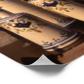 Blue and Cream Pottery Umbria Poster (Ecke)