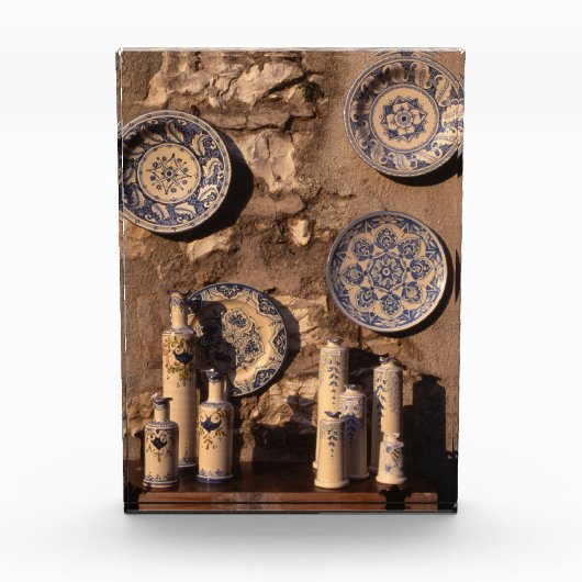 Blue and Cream Pottery Umbria Poster Plaque Fotoblock (Vorderseite)