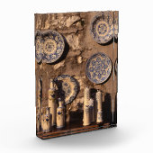 Blue and Cream Pottery Umbria Poster Plaque Fotoblock (Links)