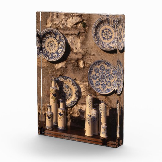 Blue and Cream Pottery Umbria Poster Plaque Fotoblock (Rechts)