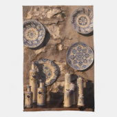 Blue and Cream Pottery Umbria Poster Plaque iPad A Geschirrtuch (Vertikal)