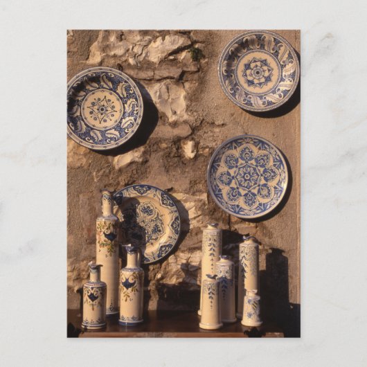 Blue and Cream Pottery Umbria Poster Postkarte (Vorderseite)