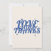 Blue and Cream Retro Bold Liebe & Danke Wedding (Rückseite)