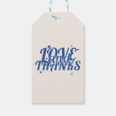 Blue and Cream Retro Bold Liebe & Danke Wedding Geschenkanhänger (Rückseite)