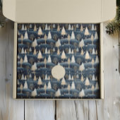 Blue and Cream Snowy Fields Seidenpapier