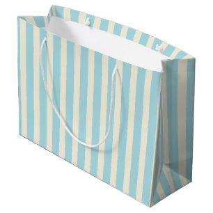 Blue and Cream Strift Geschenktasche Große Geschenktüte