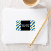 Blue and Cream Zebra Print Labels Adressaufkleber (Insitu)