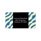 Blue and Cream Zebra Print Labels Adressaufkleber (Vorne)