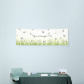 Blue and Crème Butterfets Charming Garden Scene B Banner (Messeveranstaltung)