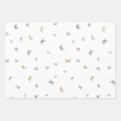 Blue and Crème Butterflies Garden Fauna Wrapping P Geschenkpapier Set (Vorderseite 2)